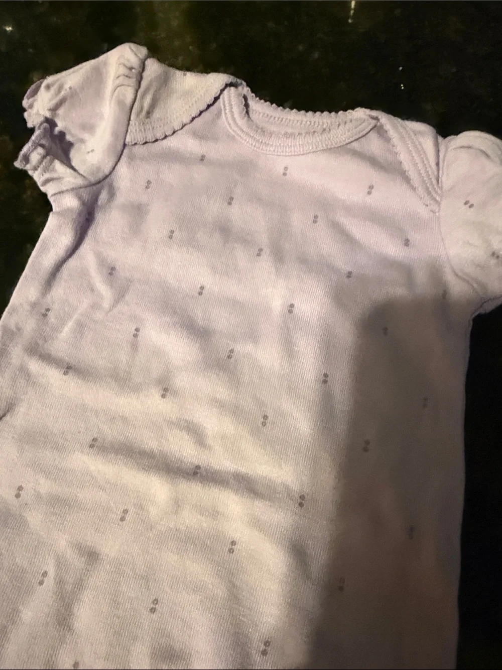 Carter's Lilac Short-Sleeve One-Piece Bodysuit - 3 Month LIKE NEW Ruffle Sleeve